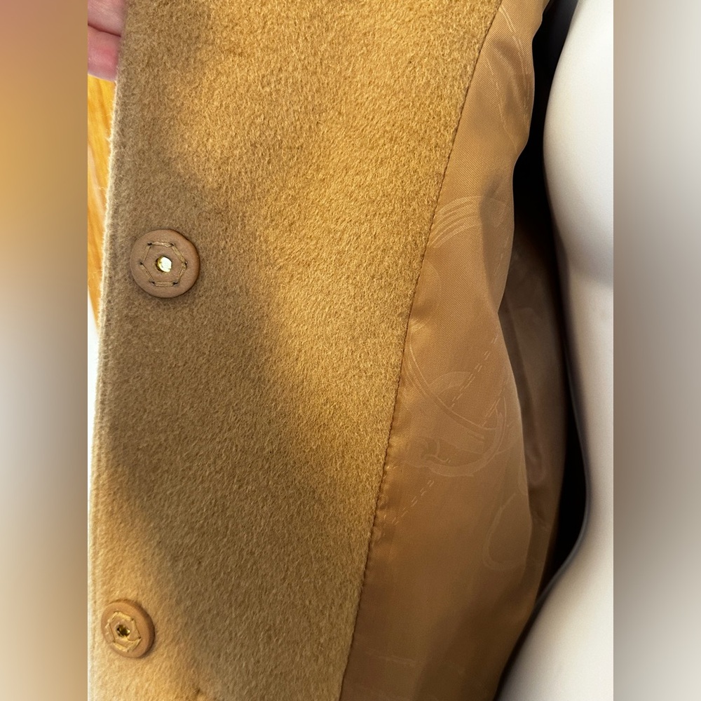 Lauren Ralph Lauren Buckle-Front Walker Coat Wool Tan‎ Women's Size 4 - Picture 3 of 11